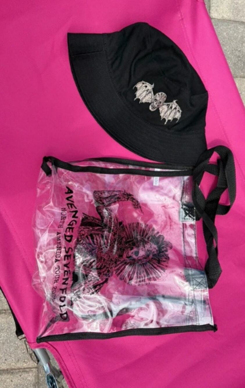 Avenged Sevenfold VIP Merch Bundle - Bucket Hat and Clear Plastic Bag